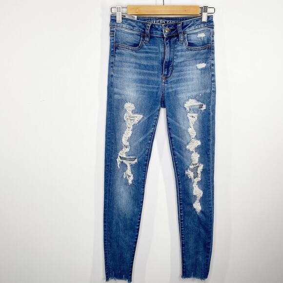 American Eagle Next Level Stretch Super Hi-Rise Jeggings Women's Size 2 Regular - Picture 1 of 10